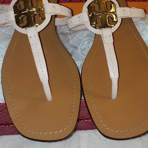 Tory Burch Mini Miller Leather Thong Sandals  Seashell Pink